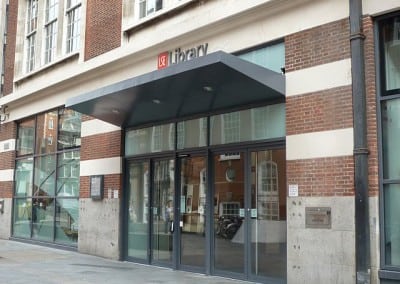 Metal Entrance Canopy London - Fabricated for LSE Library
