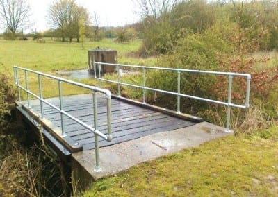Steel Handrails & Wooden Bridge, Unilever House, Leatherhead, Surrey