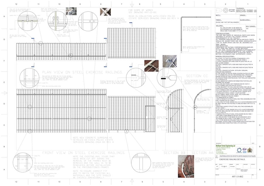 Saffron Walden Police Station Metalwork Drawing