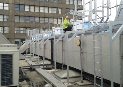 Walkway with access ladders, London Metropolitan University, Holloway