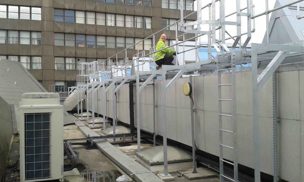 Walkway with access ladders, London Metropolitan University, Holloway