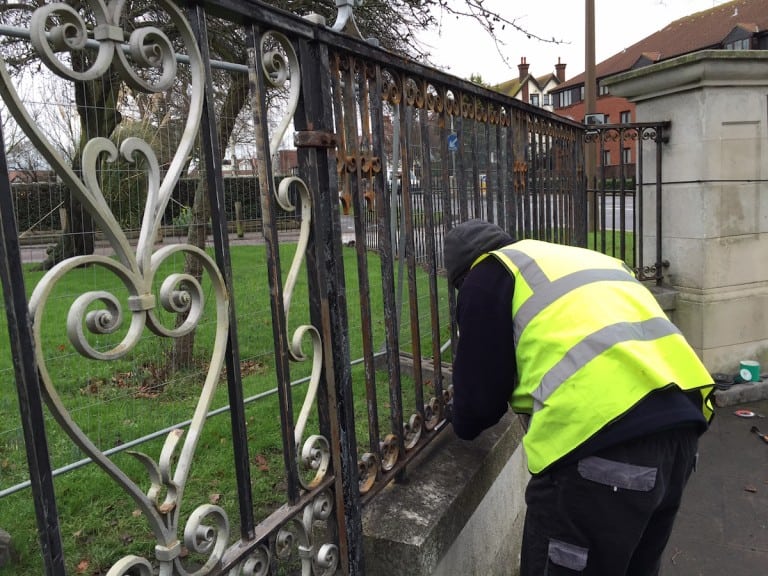 Restoration of Wrought Iron Metal Gates & Railings, Chalkwell Park, Southend-on-Sea Essex