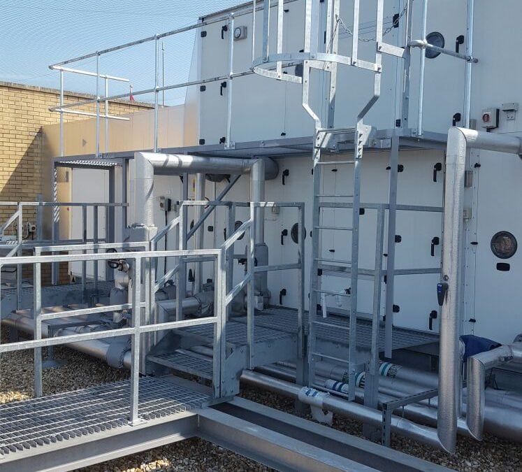 Metal Platforms and Cat Ladders for the roof of Santander, Redhill Surrey