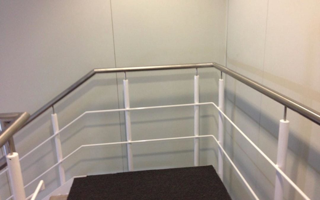 New Section of Stainless Steel Handrail, Beckton London E6