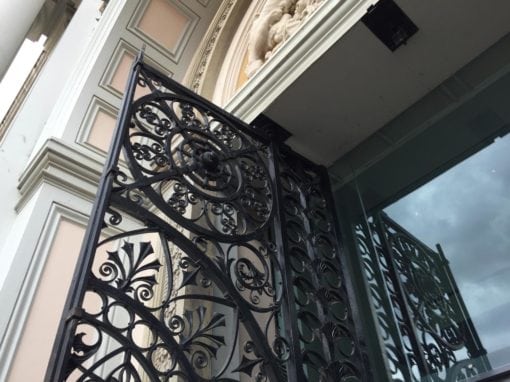 Inspection of the Ornate Metal Gates at the National Maritime Museum, Greenwich, London, SE10