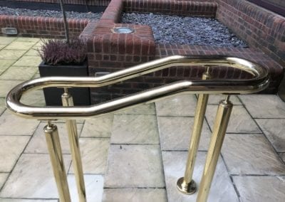 4 Double-Sided Polished Brass Handrails, London NW8 | Metal Fabrication