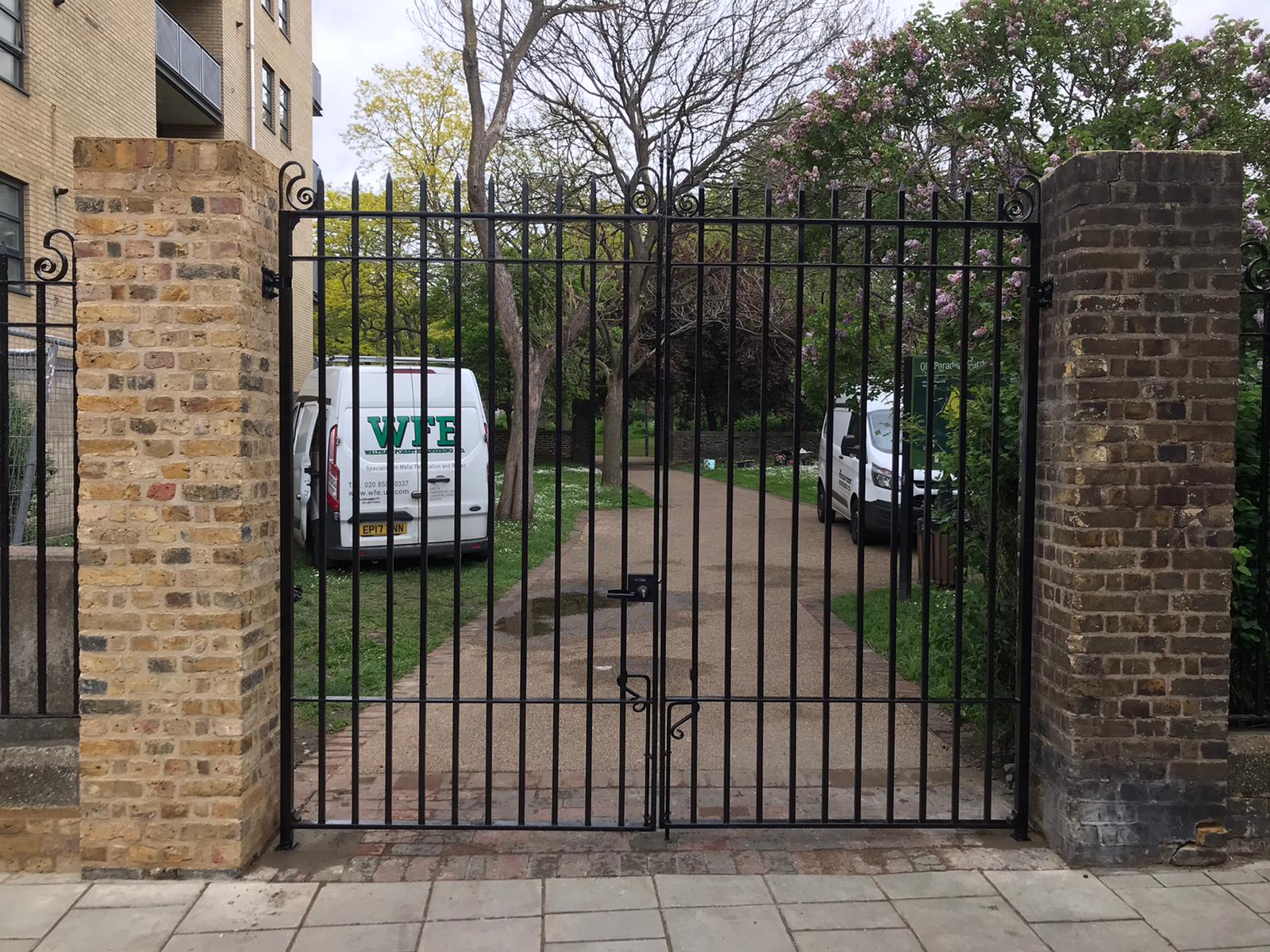 New Entrance Gates, Old Paradise Gardens, Lambeth, London SE1 1