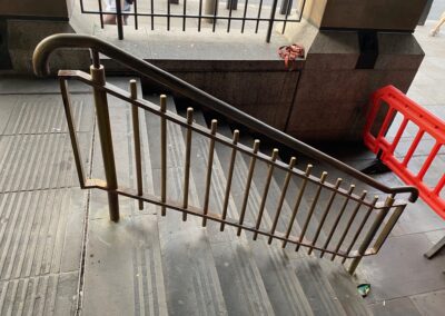 New Brass Handrail with an antique finish, Westminster Underground Station 1