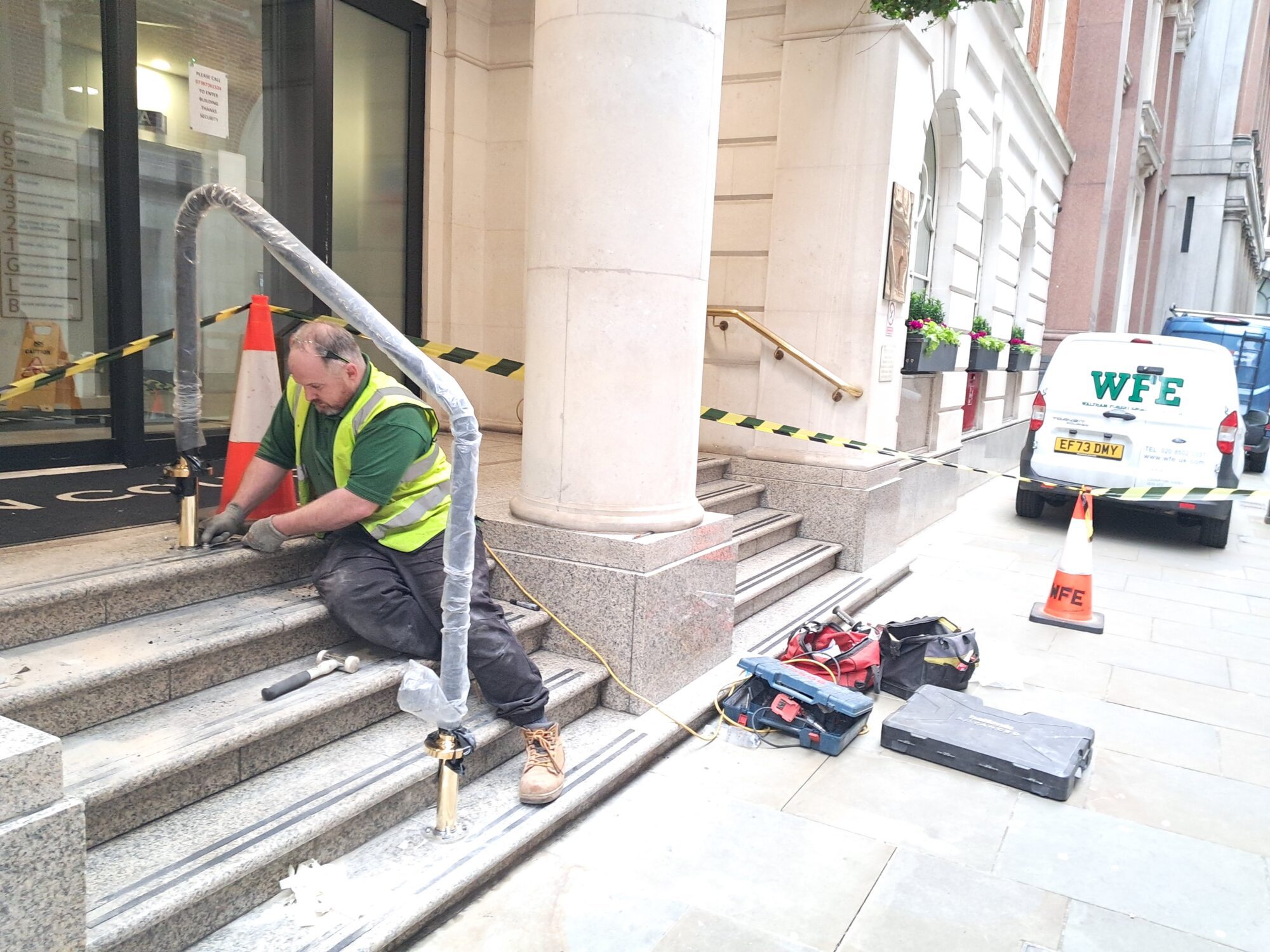 New Brass Handrail for City Offices, London EC3 5